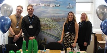 Left to right: Gavin Rooney, Matt Browne, Kadie Molyneux and Karen Wood from Halton Borough Council’s new Social Work Academy