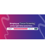 Text reads "Bringing up cancer screening at the right time saves lives... www.earlydetectproject-nhs.co.uk"